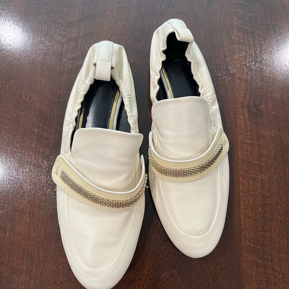Lanvin Paris Pale Cream Loafers